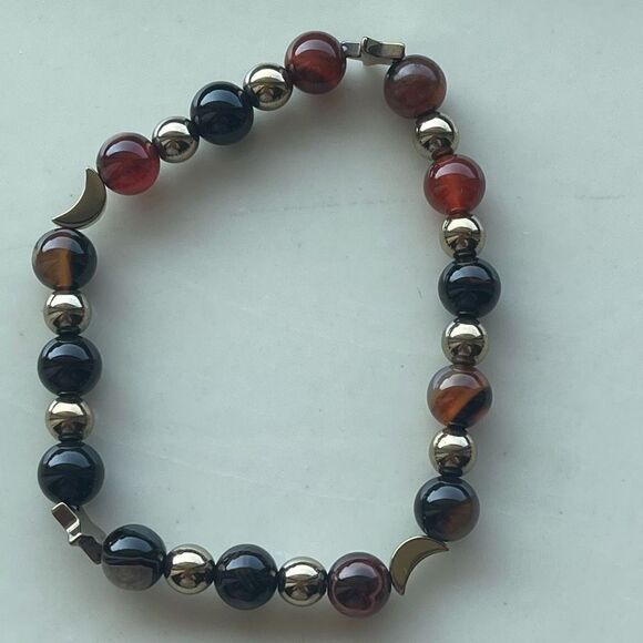 Sardonyx onyx carnelian ONE NEW stretch beaded bracelet natural stone crystal st - Picture 7 of 16